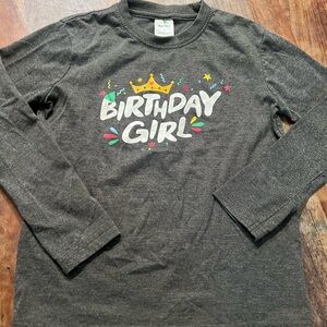 Birthday Girl Long Sleeve Shirt - Charcoal